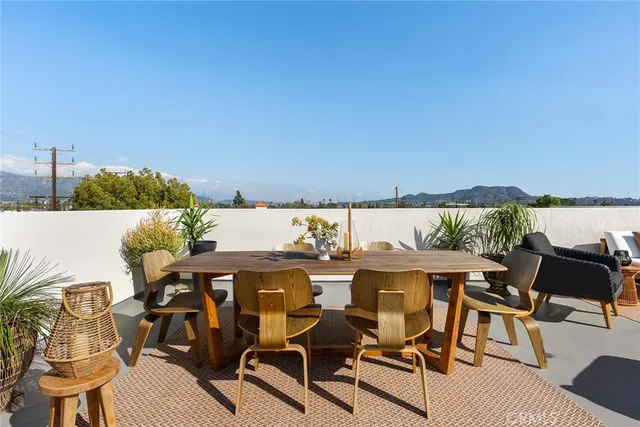 a view of an outdoor space with seating area