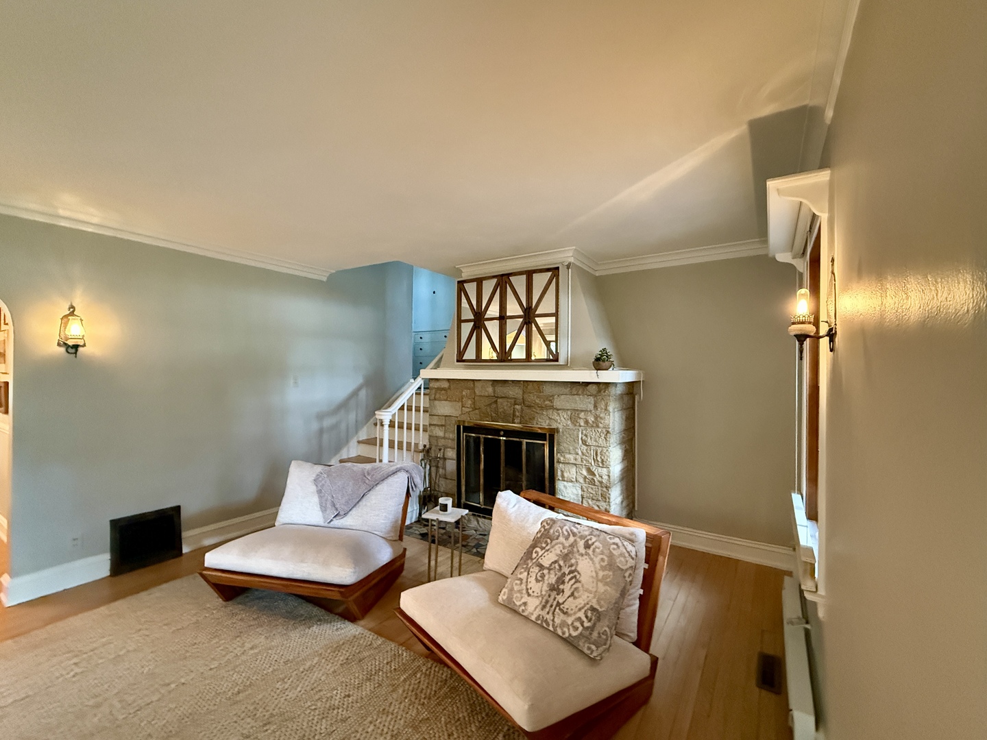 720 South New Street Champaign, IL 61820 - Photo 4 of 73 a living room with furniture and a fireplace