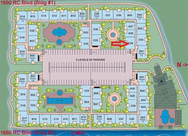 1690 Renaissance Commons Boulevard, Unit 1629 Boynton Beach, FL 33426 - Photo 17 of 18 Site Plan Showing Unit Location