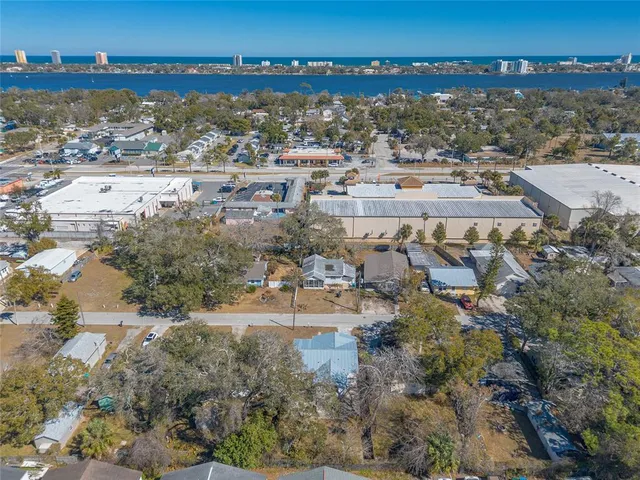 an aerial view of a city