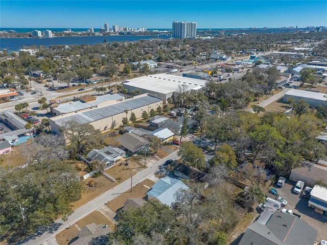 an aerial view of a city