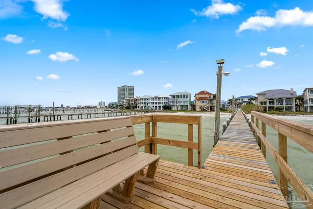 a view of a terrace with wooden floor