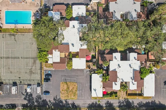 an aerial view of multiple house