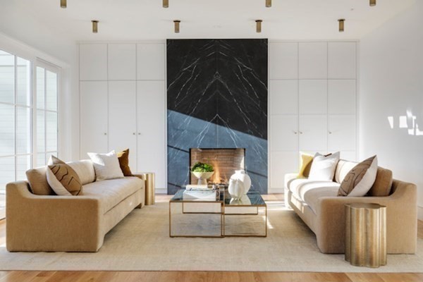 78 Arnold Road Wellesley, MA 02481 - Photo 17 of 42 a living room with furniture and a fireplace