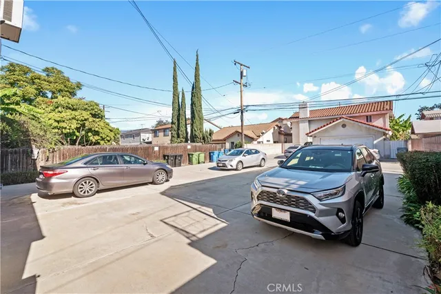 a car parked in front of a building