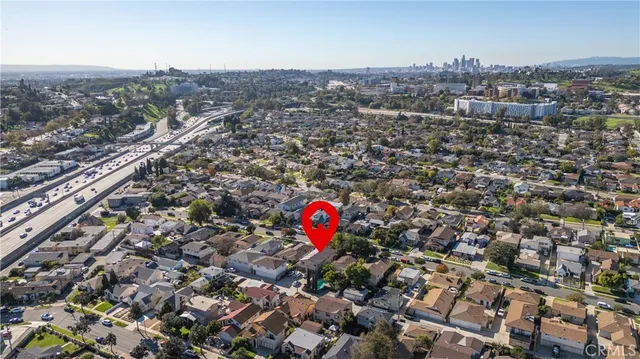 an aerial view of multiple house