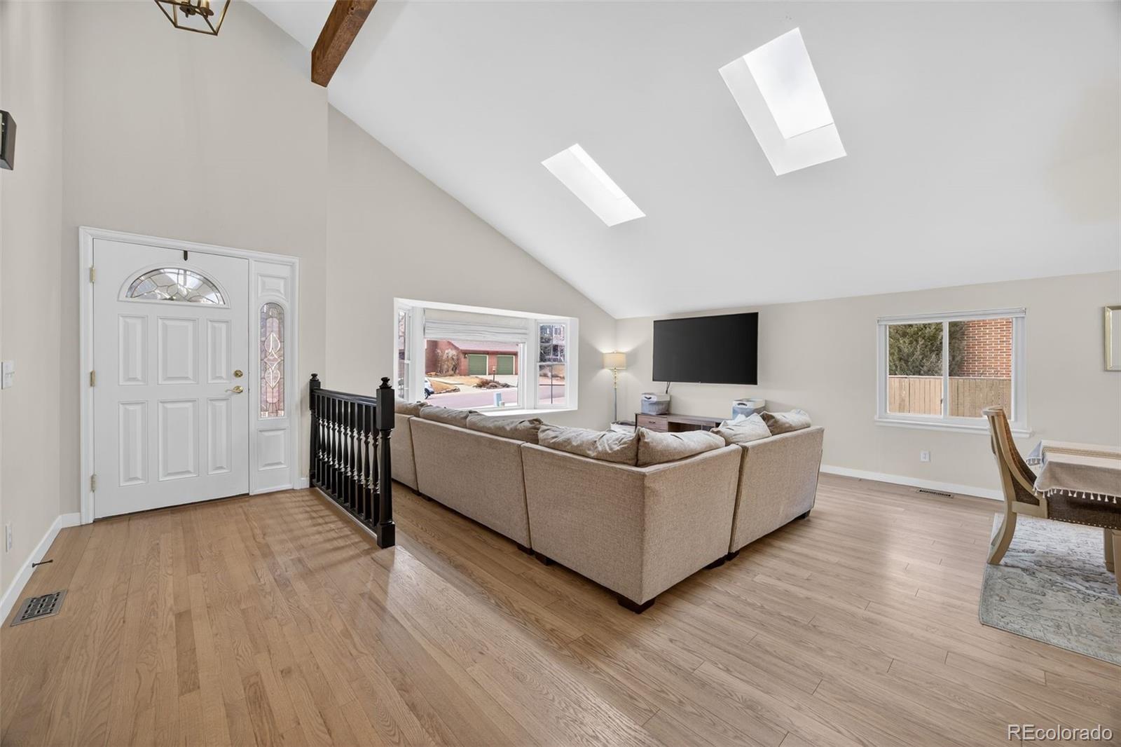 8764 Wildrose Court Highlands Ranch, CO 80126 - Photo 22 of 50 a living room with furniture and a flat screen tv