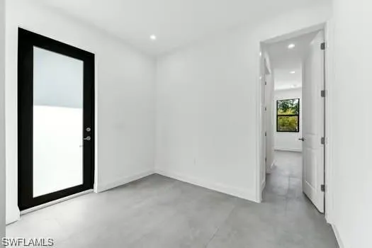 an empty room with closet