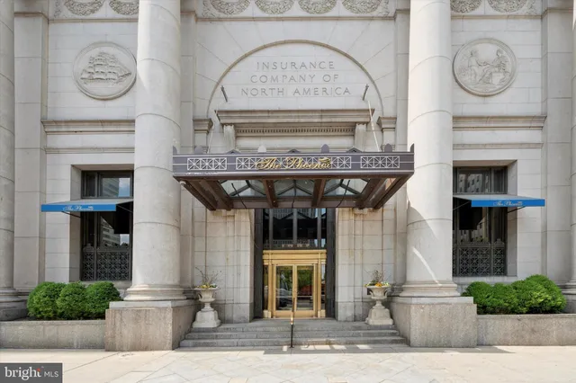 a front view of a building with entryway
