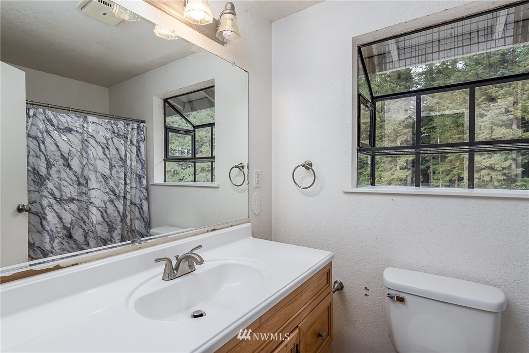 7586 Goodwin Road Everson, WA 98247 - Photo 5 of 22 a bathroom with a sink a mirror and a toilet