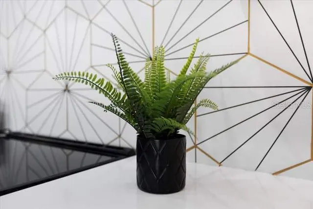 a living room with walk in closet and couch