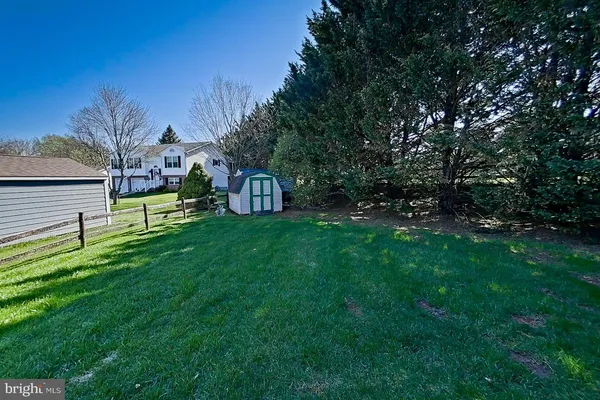 a view of a big yard with large trees