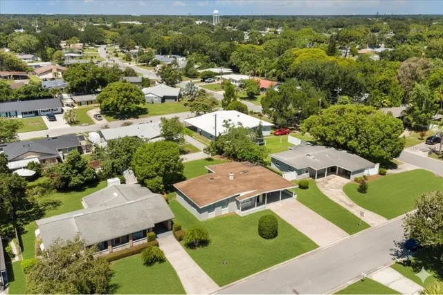 an aerial view of a house
