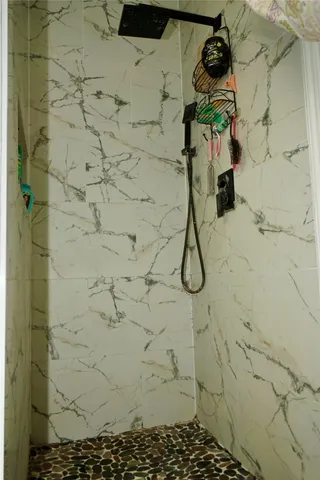 a bathroom with a shower