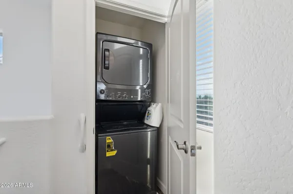 a close view of washer and dryer