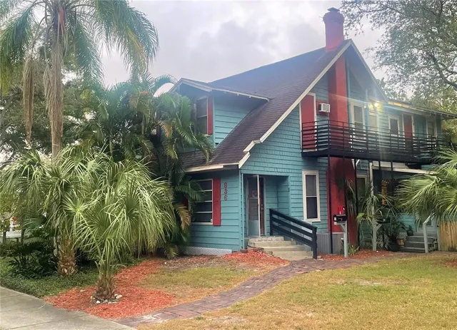 a view of a house with a patio