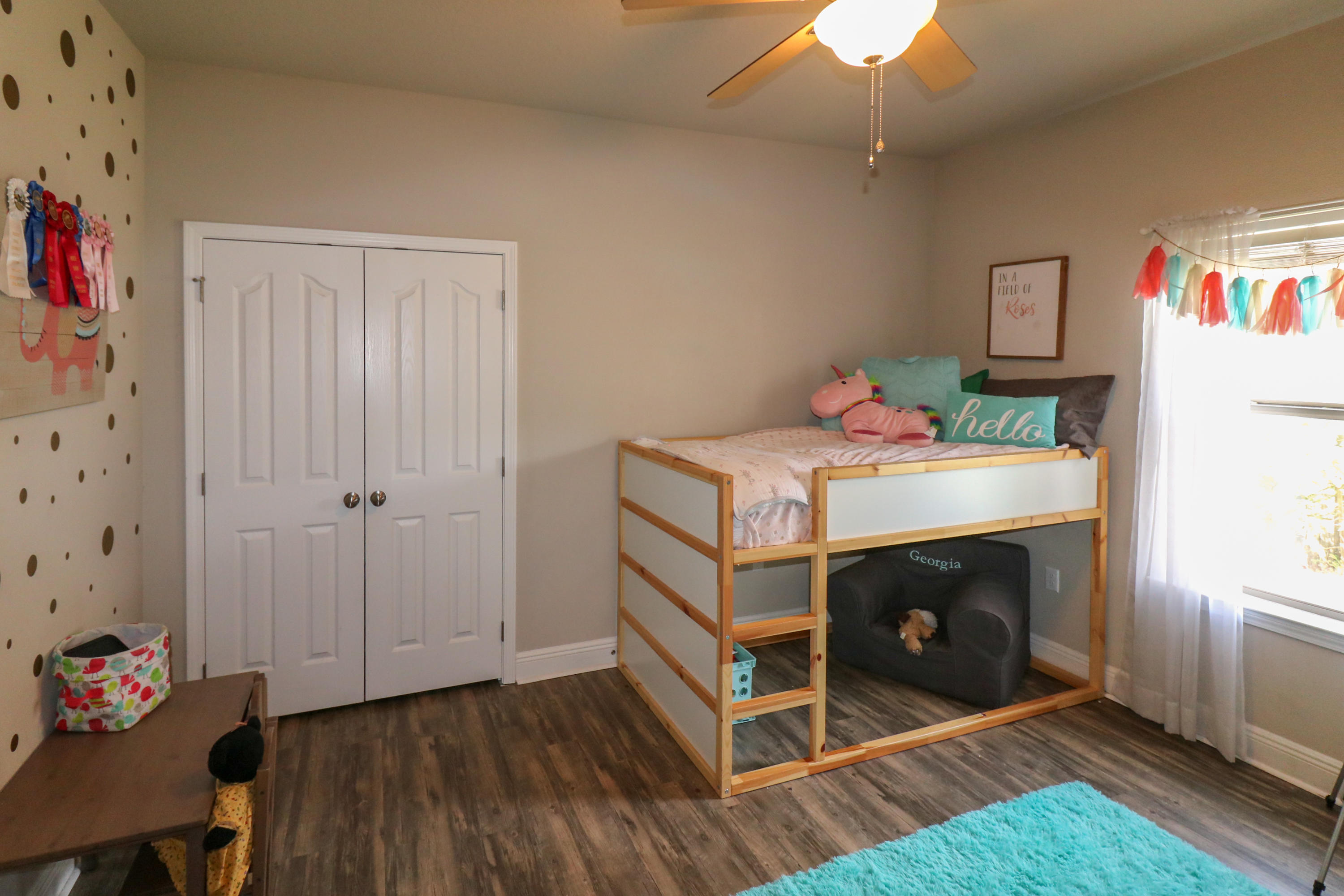 675 Red Fern Road Crestview, FL 32536 - Photo 20 of 35 a bedroom with a bunk bed and a dresser in it