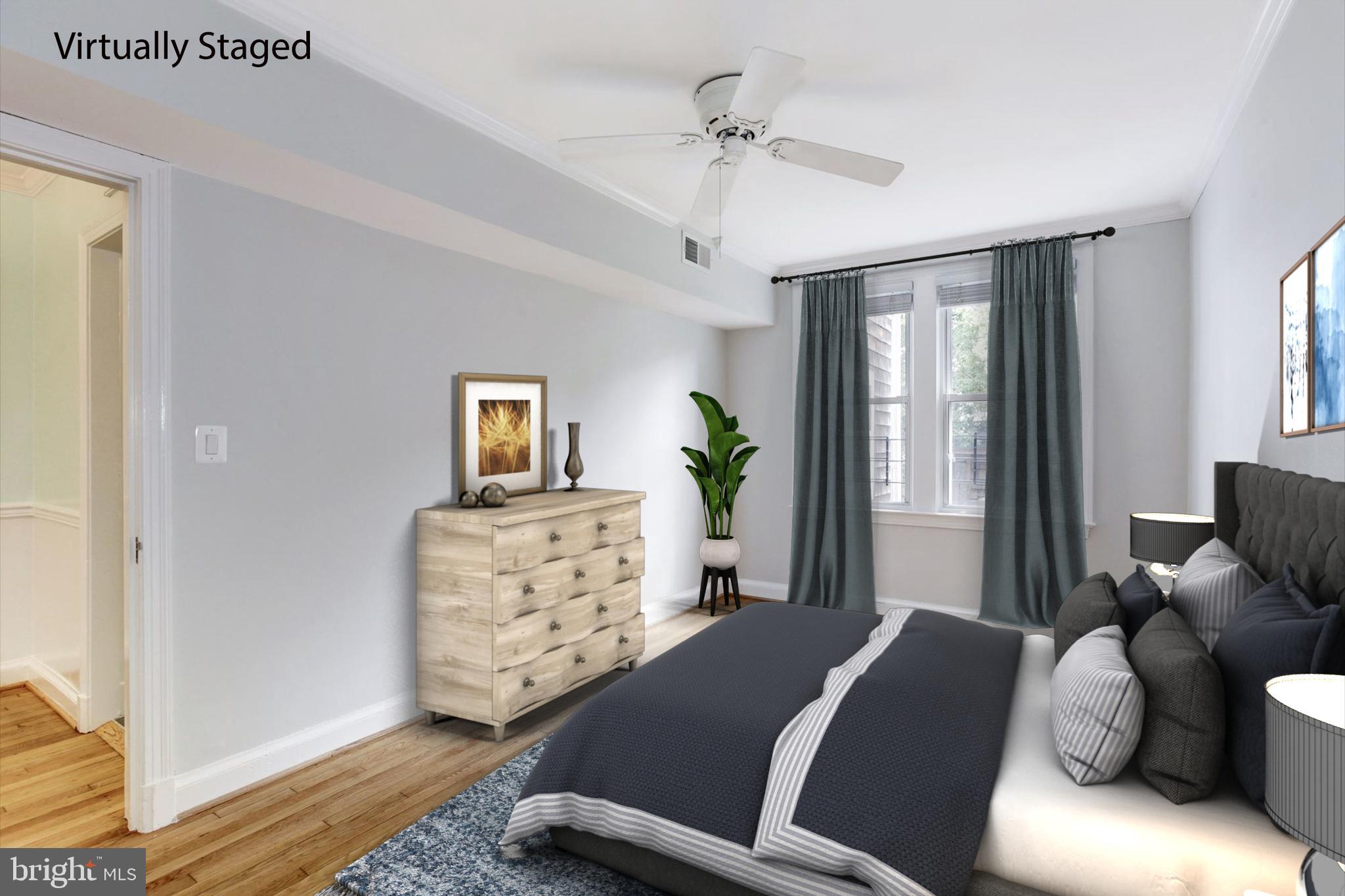 2335 40th Street Northwest, Unit 2 Washington, DC 20007 - Photo 12 of 19 Bedroom with ceiling fan