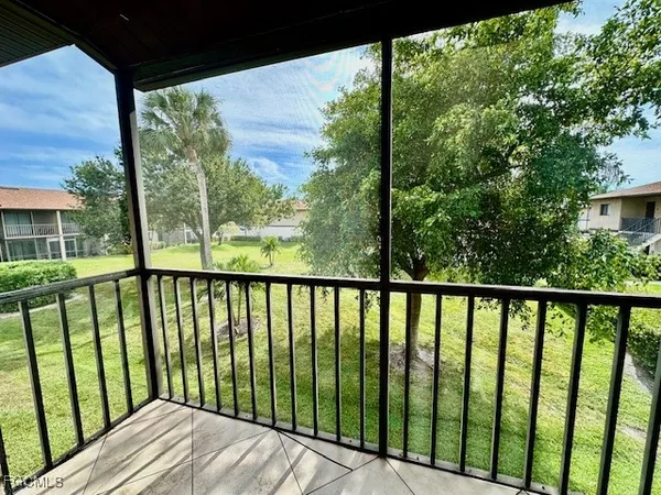 a balcony with street view