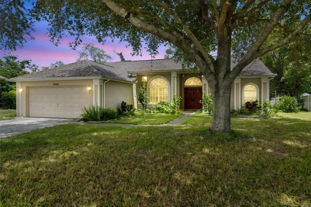 7492 Aloe Drive Spring Hill, FL 34607 - Photo 3 of 57 a view of a house with a yard and potted plants
