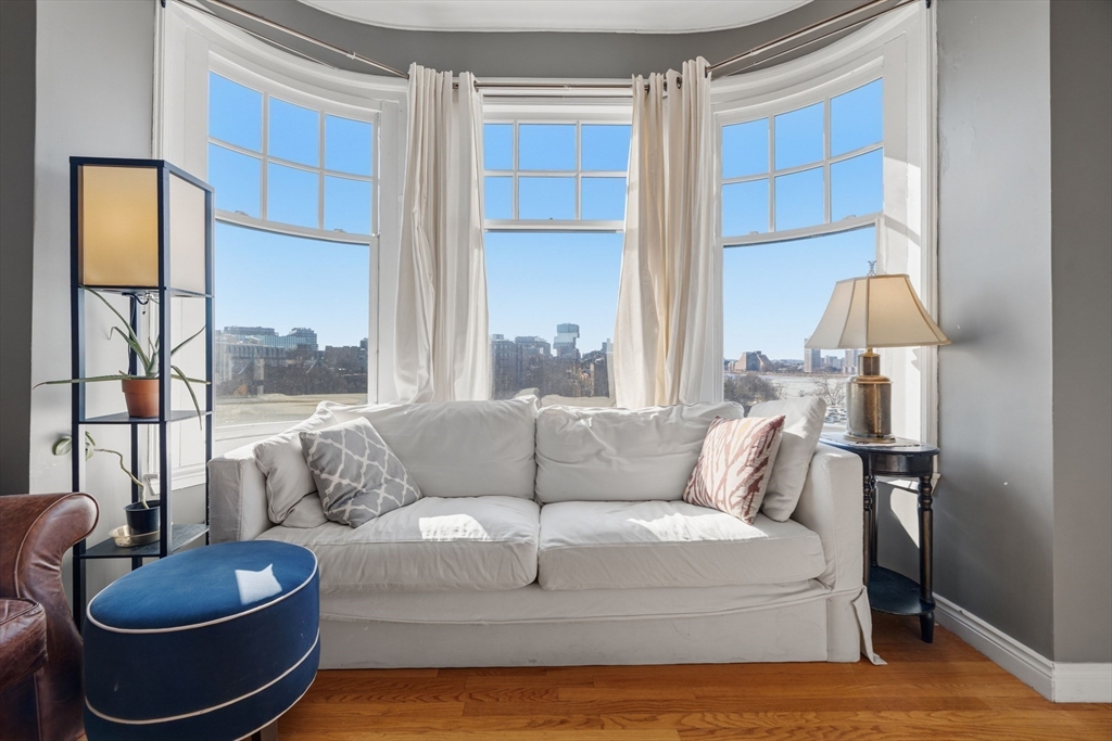 4 Charlesgate East, Unit 606 Boston, MA 02215 - Photo 5 of 25 a living room with furniture and a potted plant