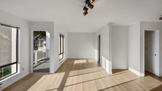 a view of a living room from a big room