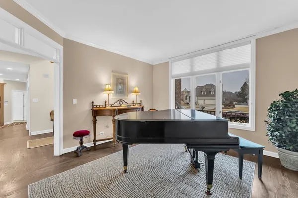a living room with furniture or fireplace and a large window