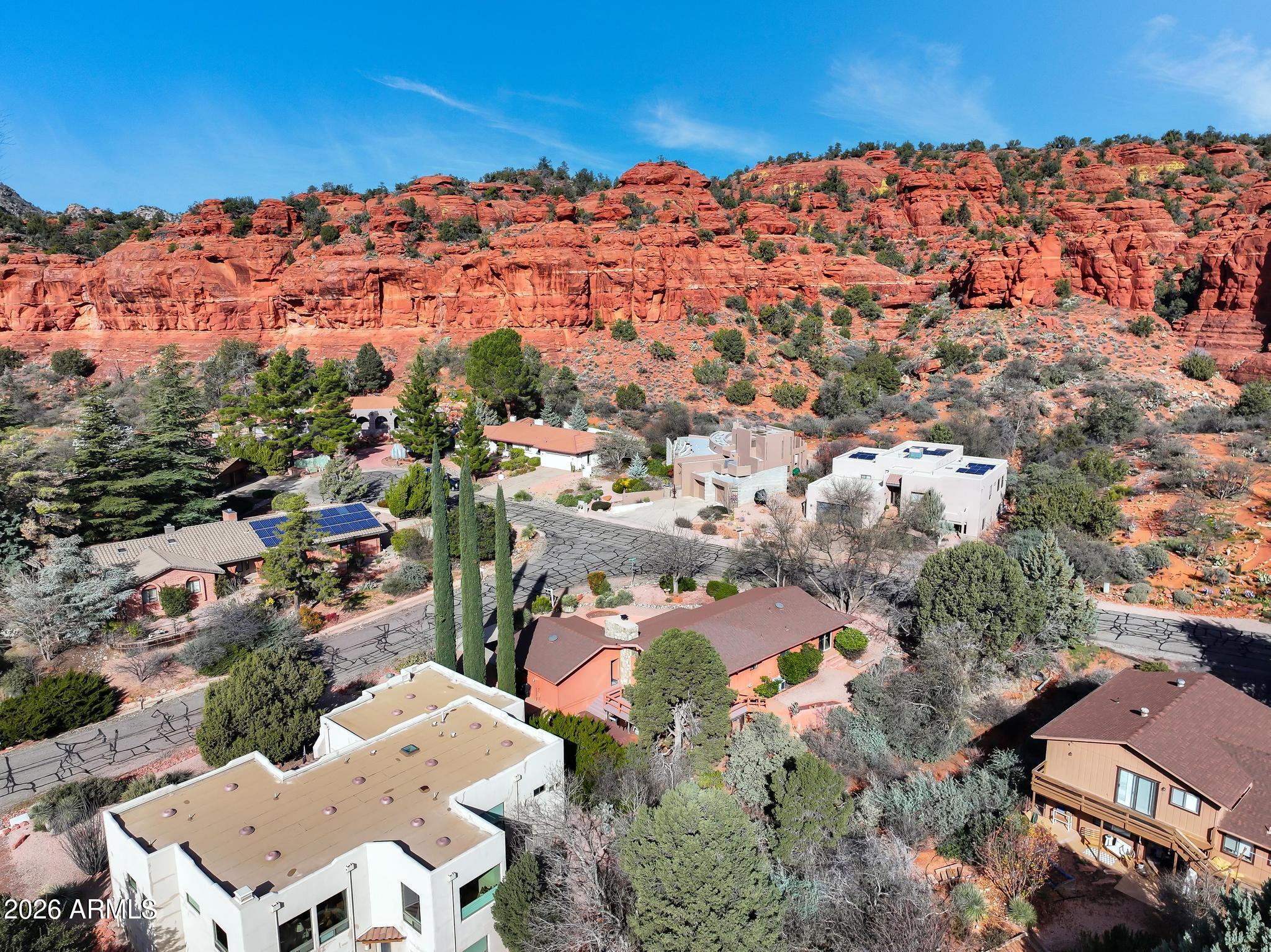 90 Box Canyon Road Sedona, AZ 86351 - Photo 49 of 51 Aerial SE View
