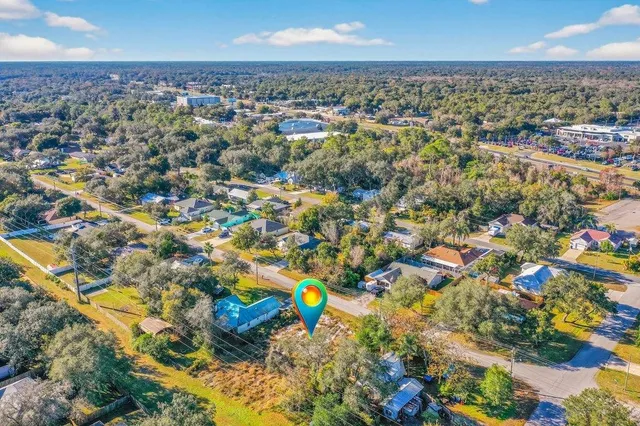 an aerial view of a city