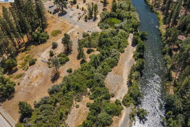 a view of a lake with mountains in the background