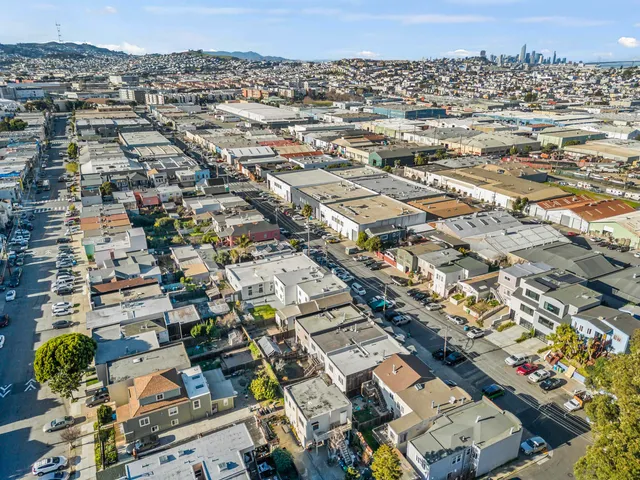 an aerial view of a city
