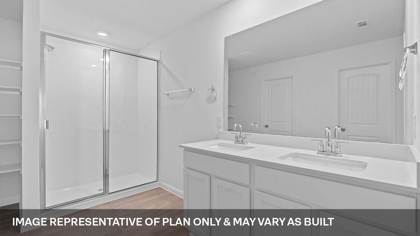 275 Mountain Pea Road Kyle, TX 78640 - Photo 14 of 22 a bathroom with a sink a vanity and a mirror