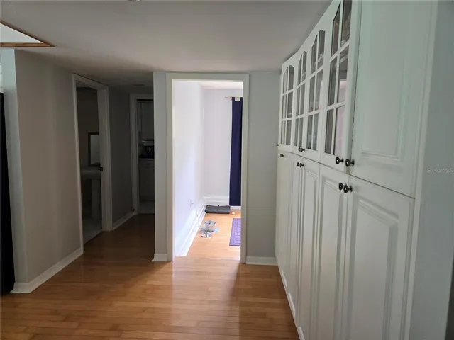 a view of hallway with stairs