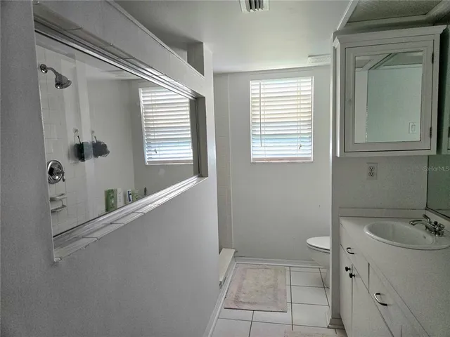 a bathroom with a sink a toilet and a shower