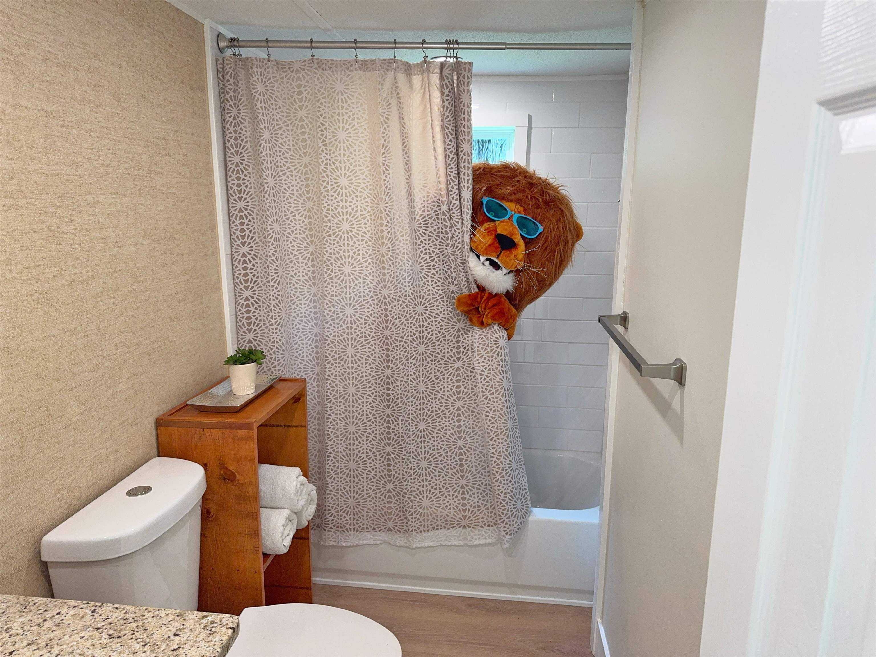 4062 Quail Drive St. Augustine, FL 32084 - Photo 21 of 39 a bathroom with a toilet and a shower curtain