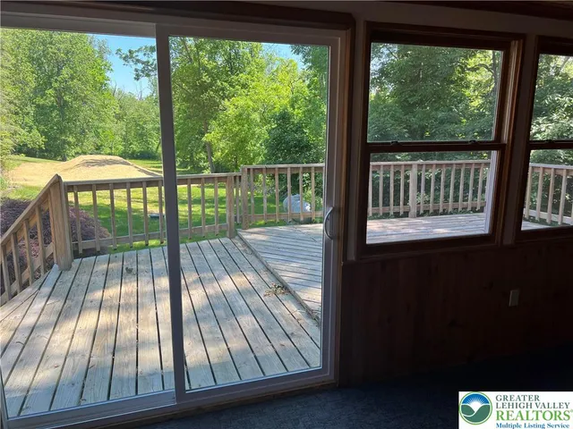 a view of a storage room with racks