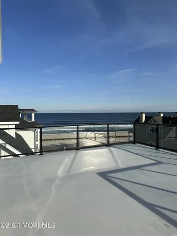 a view of a terrace with sky view