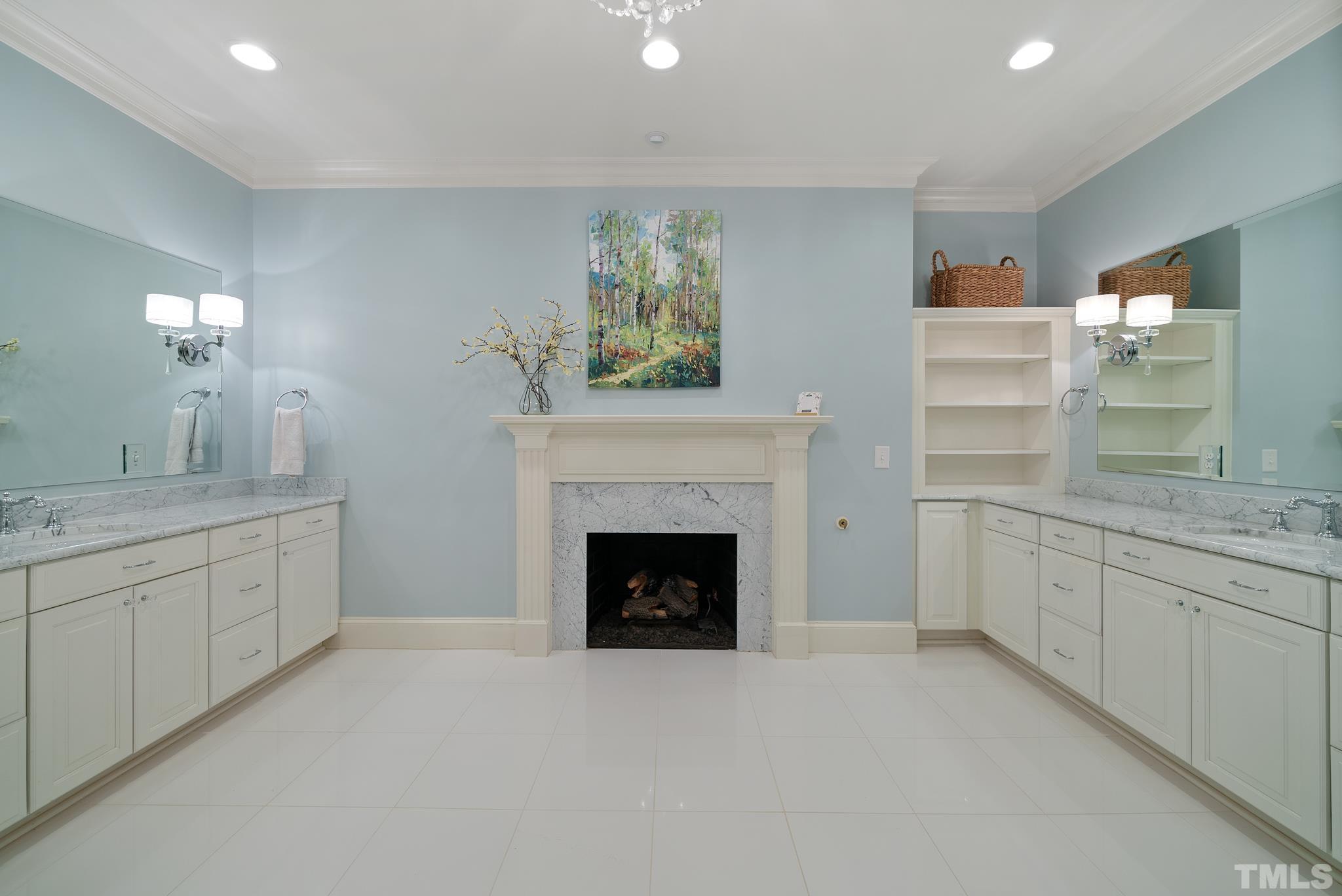 204 Queensferry Road Cary, NC 27511 - Photo 15 of 41 a spacious bathroom with a double vanity sink and a mirror