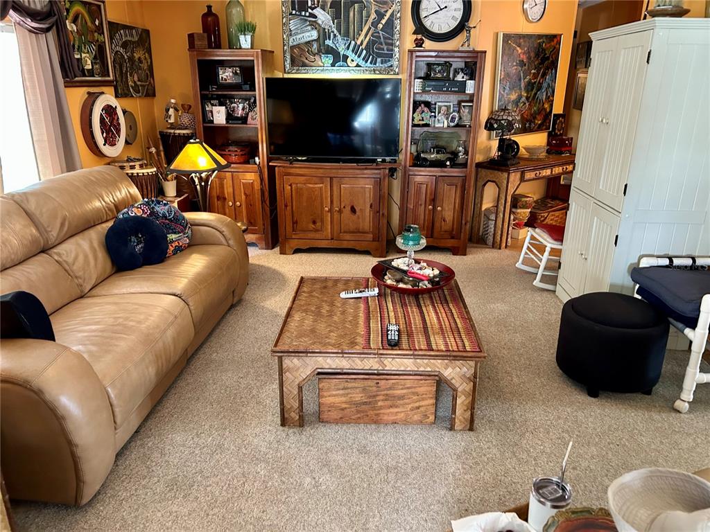 25646 Bass Road Astor, FL 32102 - Photo 21 of 48 a living room with furniture and a flat screen tv