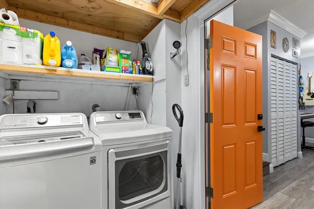 an aerial view of residential house with outdoor space