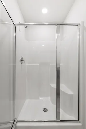a bathroom with a shower