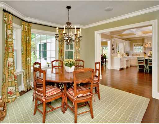 30 Point O Woods Road Darien, CT 06820 - Photo 3 of 16 a view of a dining room with furniture wooden floor and chandelier