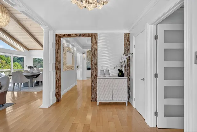 a living room with furniture