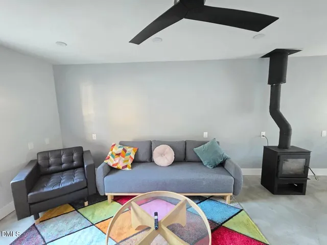 a living room with furniture and a couch