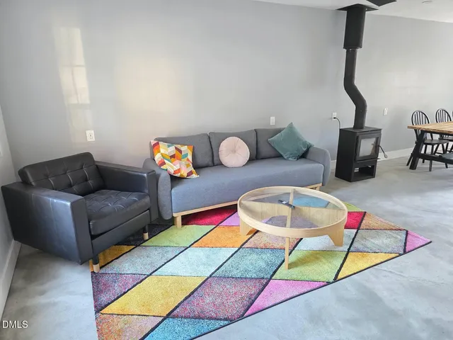 a living room with furniture and a couch