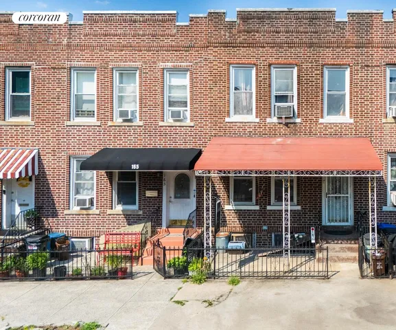 front view of a brick building