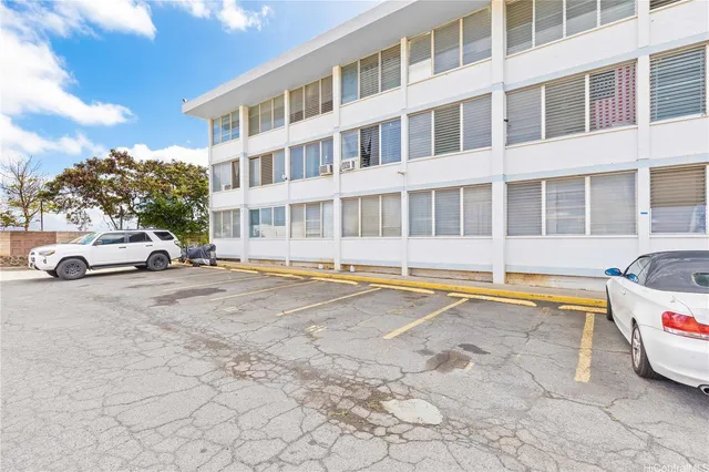 a view of a swimming pool and a buildings