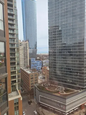 a view of a building with glass windows