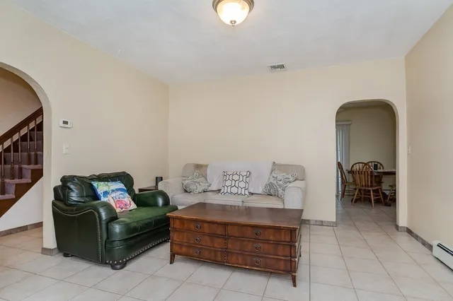 a living room with furniture