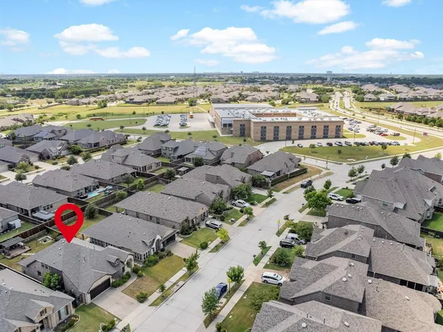 an aerial view of residential building and lake view